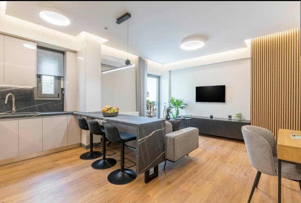 Living room, kitchen