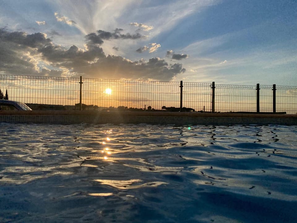 Pool view, Sunset