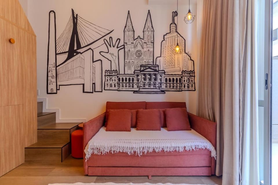 Novo, amplo, próximo ao metrô Brooklin, com mezzanino e TV58' Apartment in Sao Paulo City
