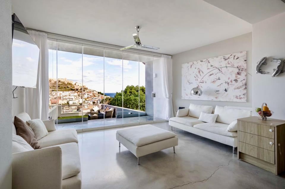 Living room, Seating area, City view, Garden view, Inner courtyard view