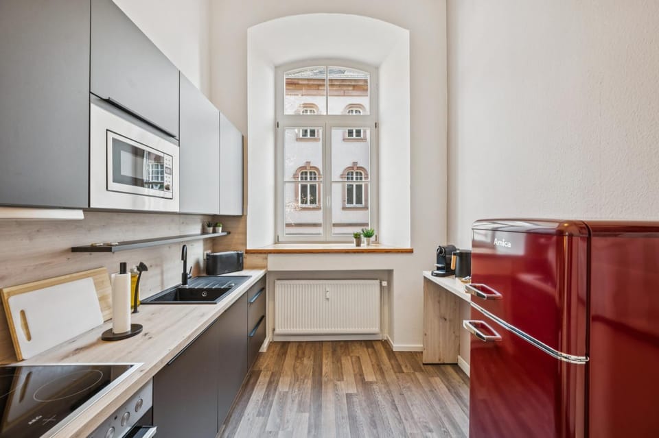 Kitchen or kitchenette, dishwasher, microwave, stove, kitchen