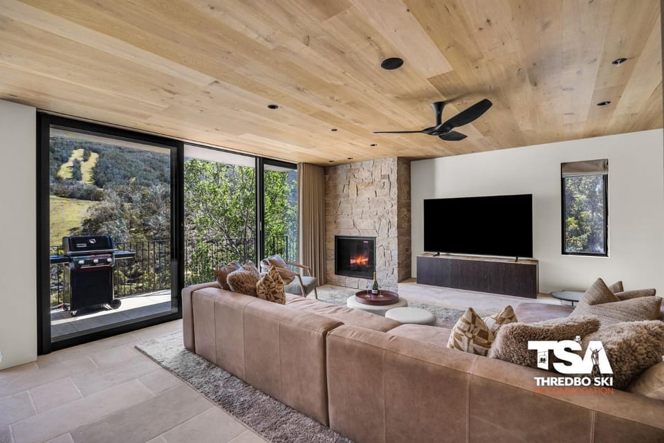 Living room, fireplace