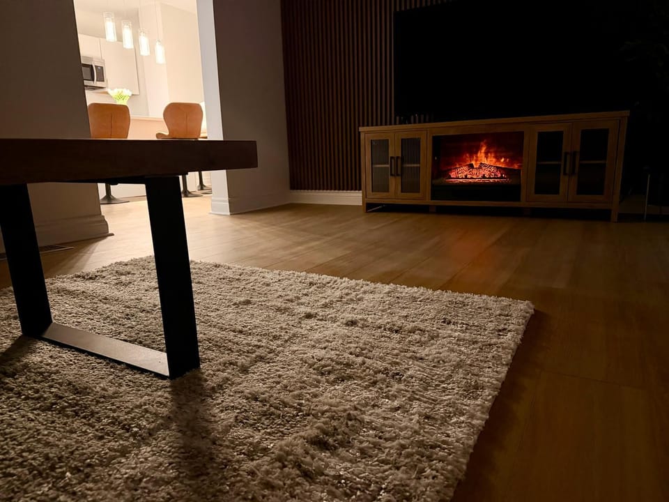 Living room, fireplace