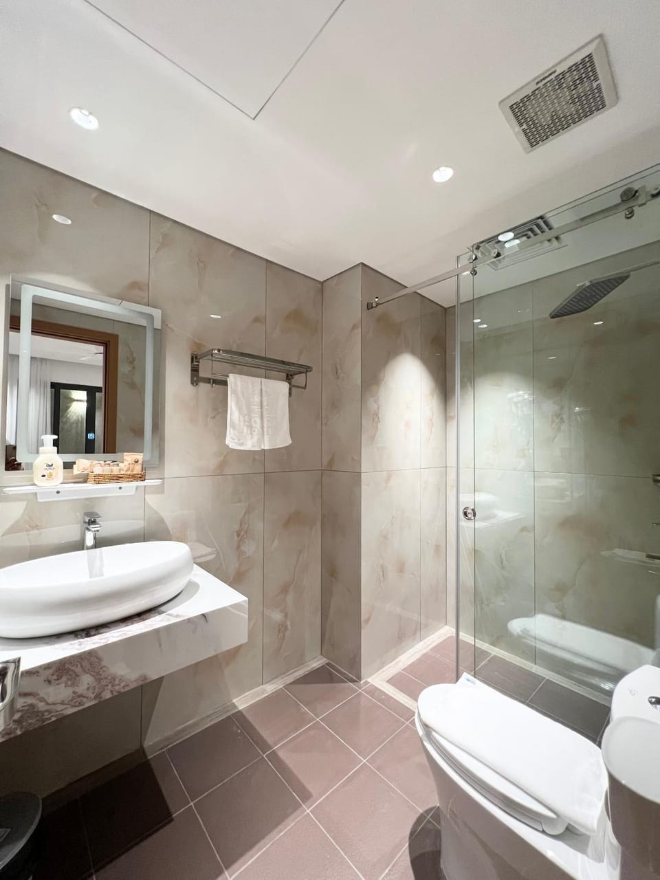 Shower, Toilet, towels