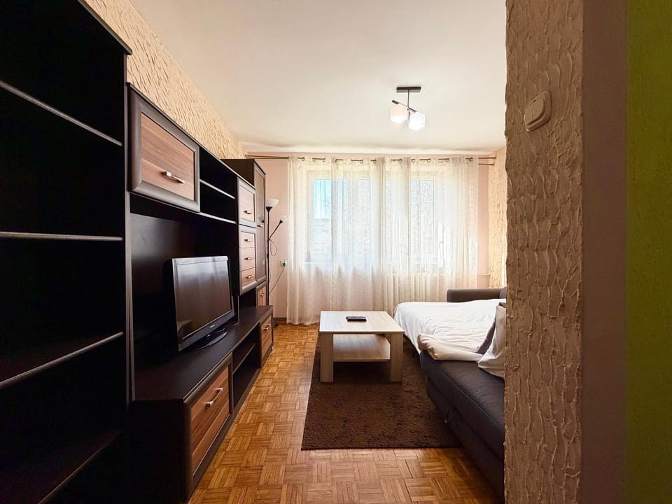 Communal lounge/ TV room, Bed, TV and multimedia, Living room, Photo of the whole room, Seating area, Evening entertainment, Bedroom