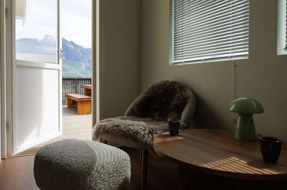 Natural landscape, Living room, Seating area, Mountain view