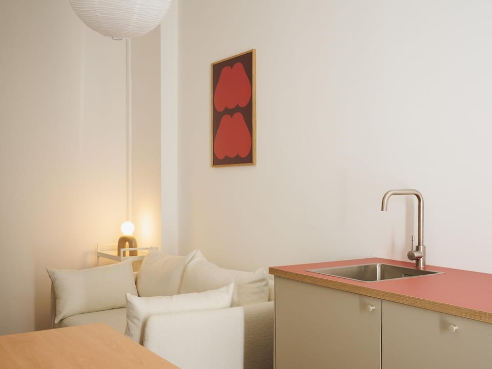 Kitchen or kitchenette, Living room, Photo of the whole room, Seating area