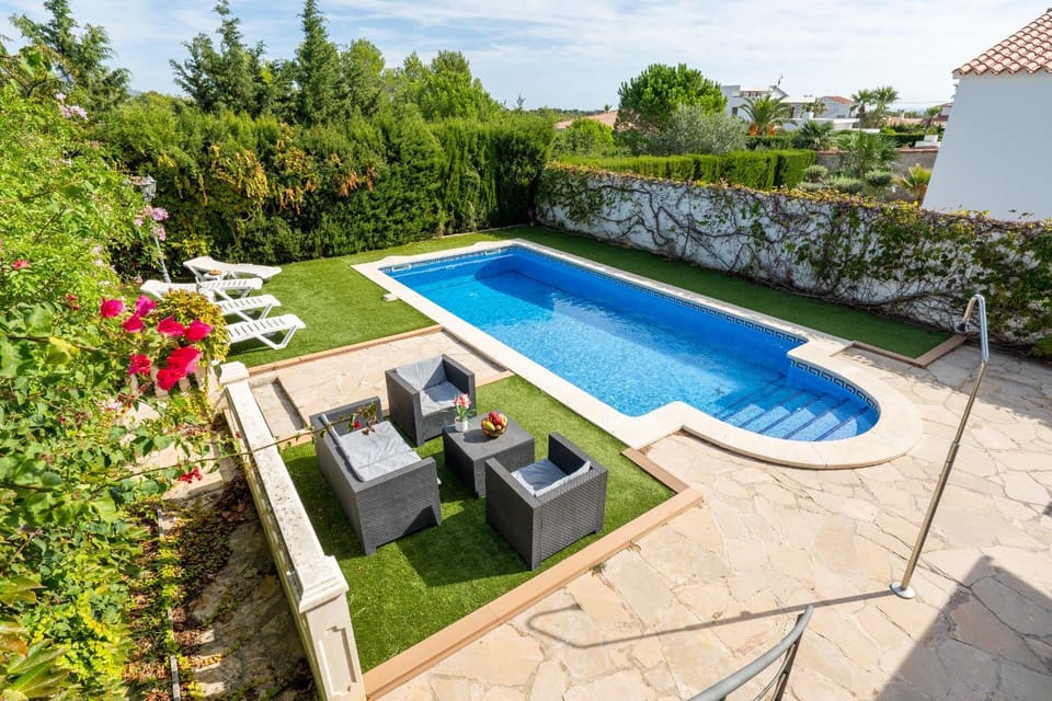 Property building, Living room, Swimming pool