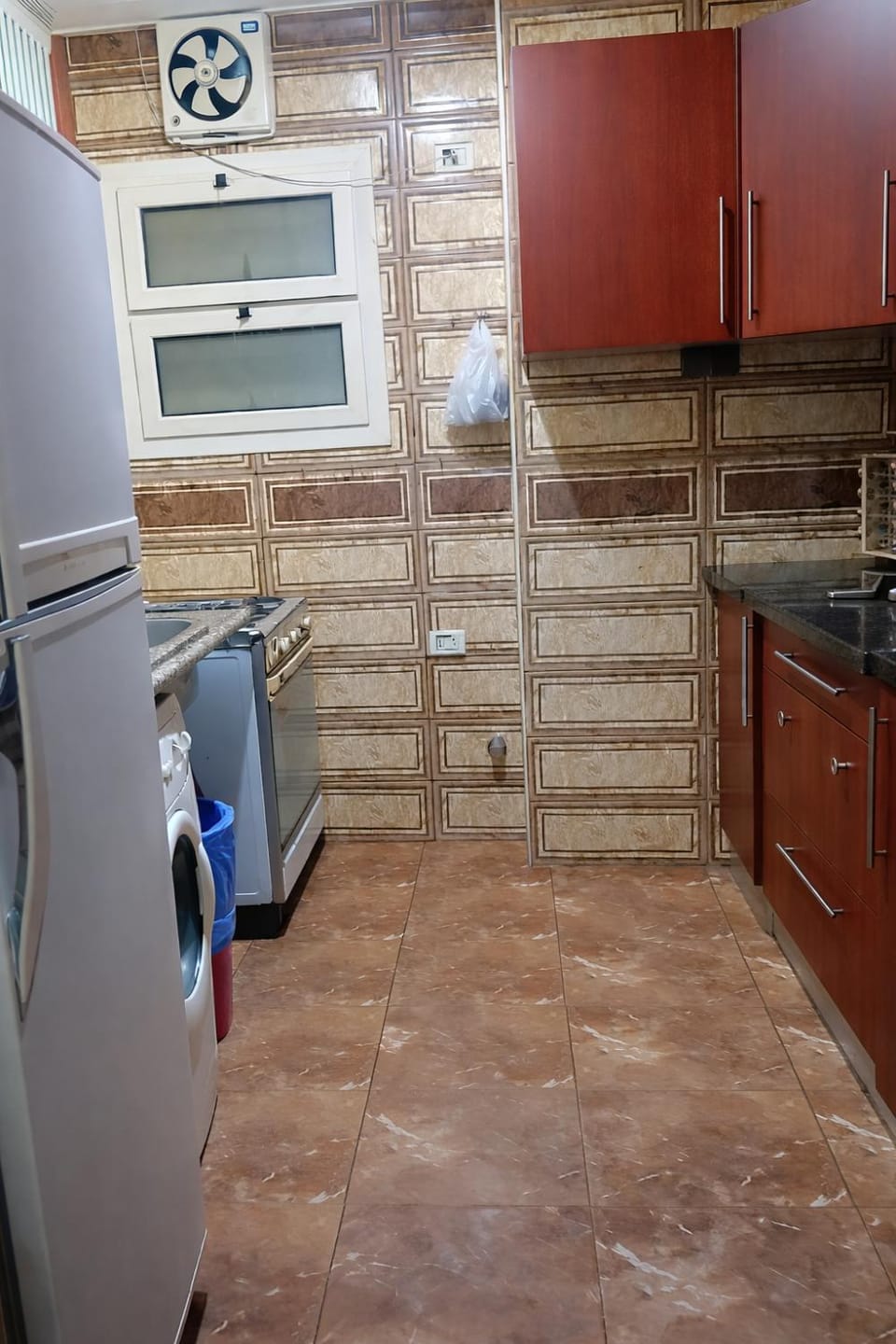 Kitchen or kitchenette, oven, stove