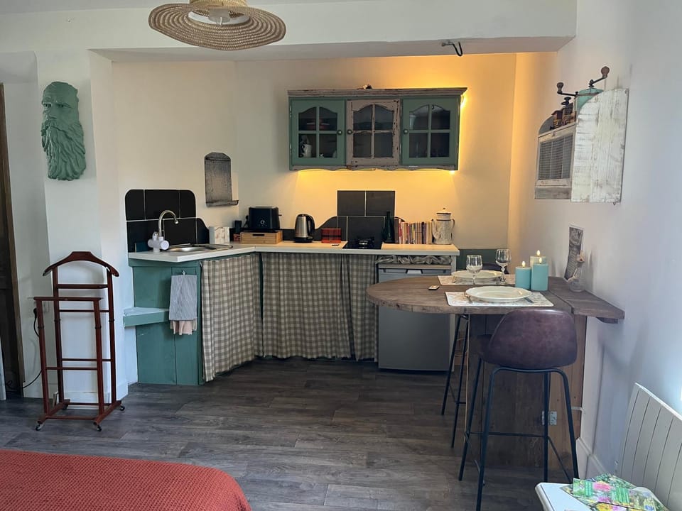 Kitchen or kitchenette, Dining area, stove, toaster