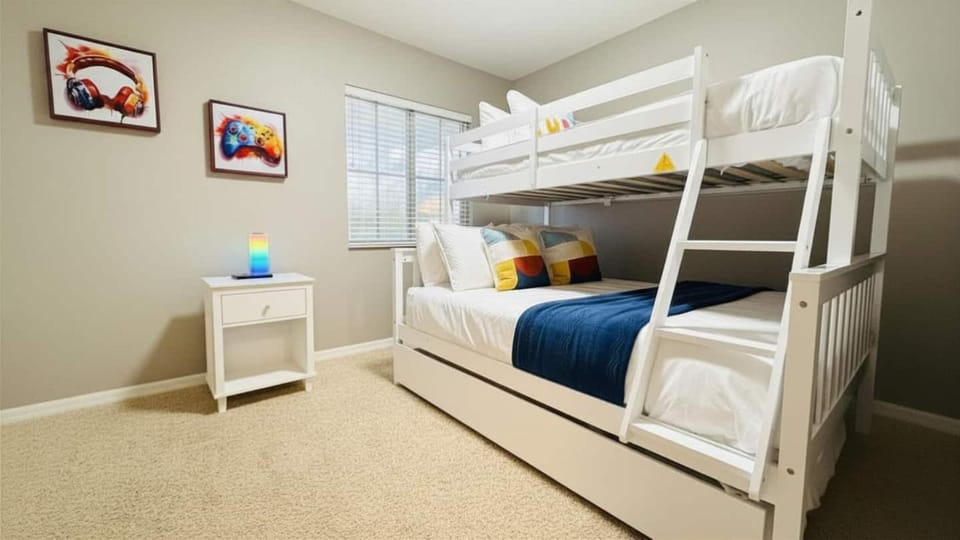 Bed, Photo of the whole room, Bedroom, bunk bed, wardrobe