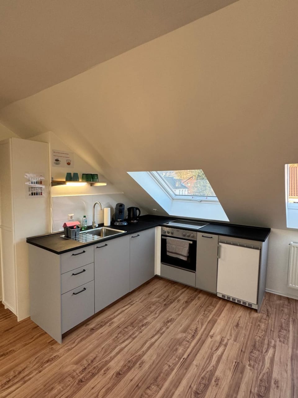 Kitchen or kitchenette, stove, kitchen