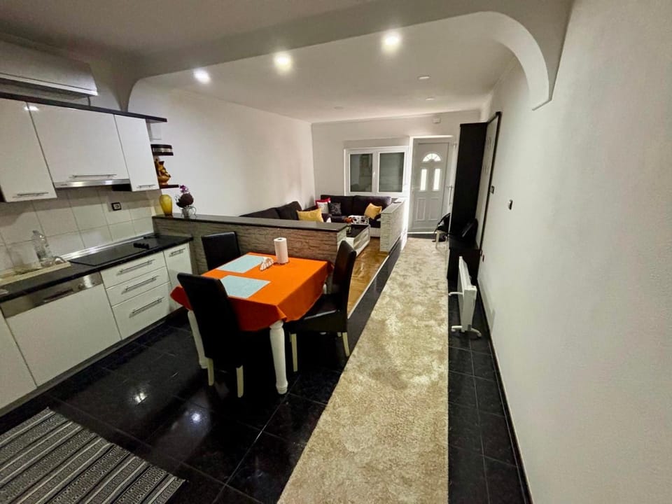 Living room, kitchen