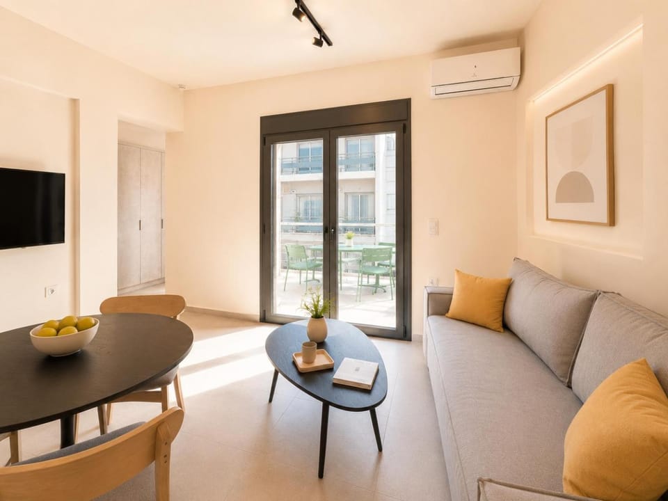 Communal lounge/ TV room, Living room, Seating area, air conditioner