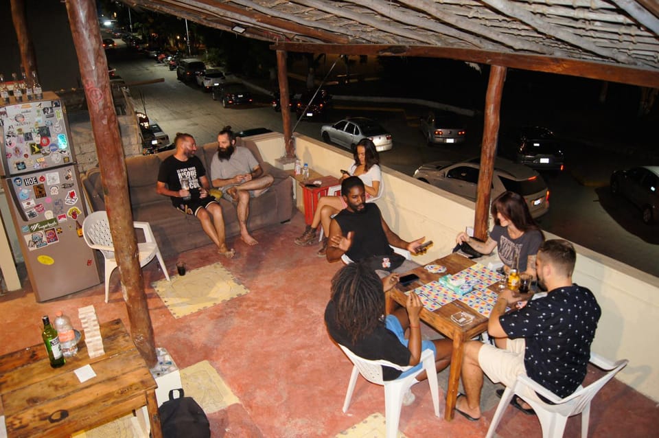 Patio, group of guests