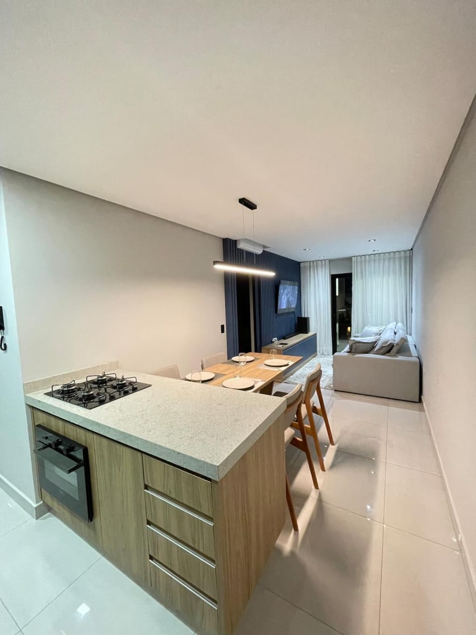 Living room, kitchen