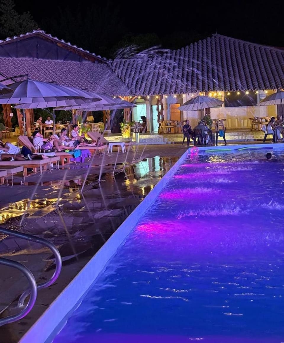 Night, Pool view, Swimming pool