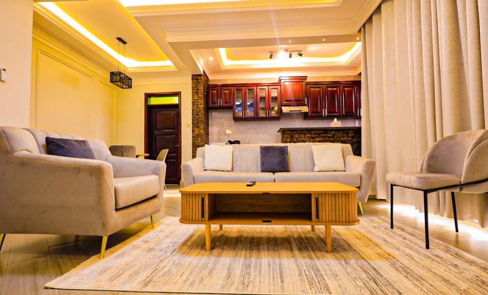 Living room, minibar, kitchen
