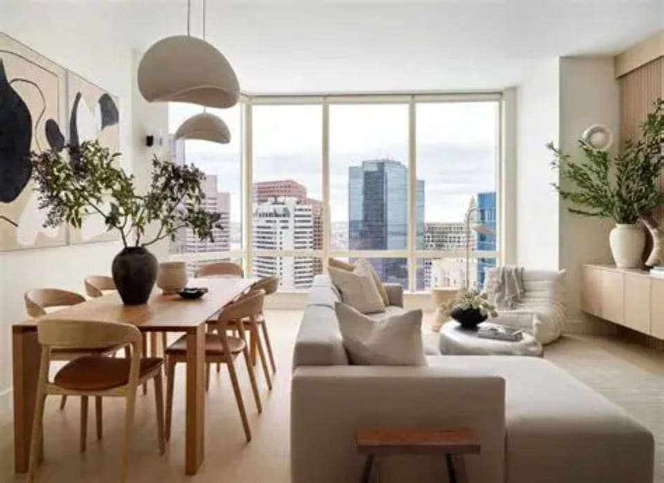 Living room, kitchen