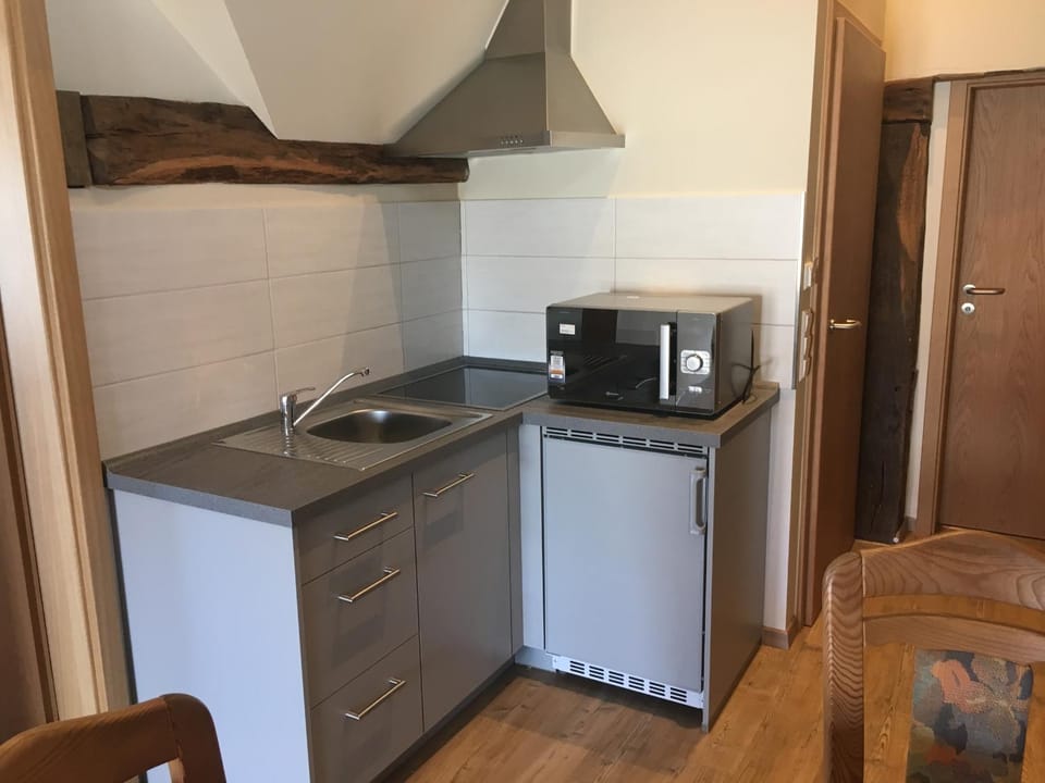 Kitchen or kitchenette, oven, stove