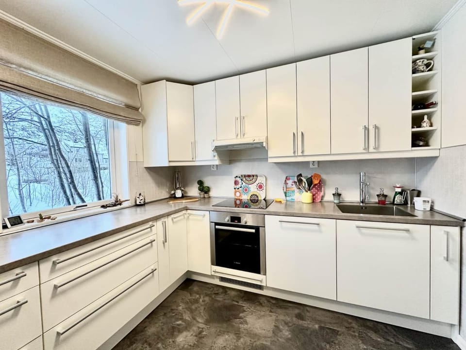 Kitchen or kitchenette, oven, stove