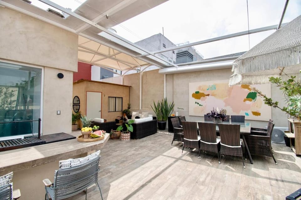 Casa Ha A Soulful 7Br Home w Rooftop, Condesa House in Mexico City