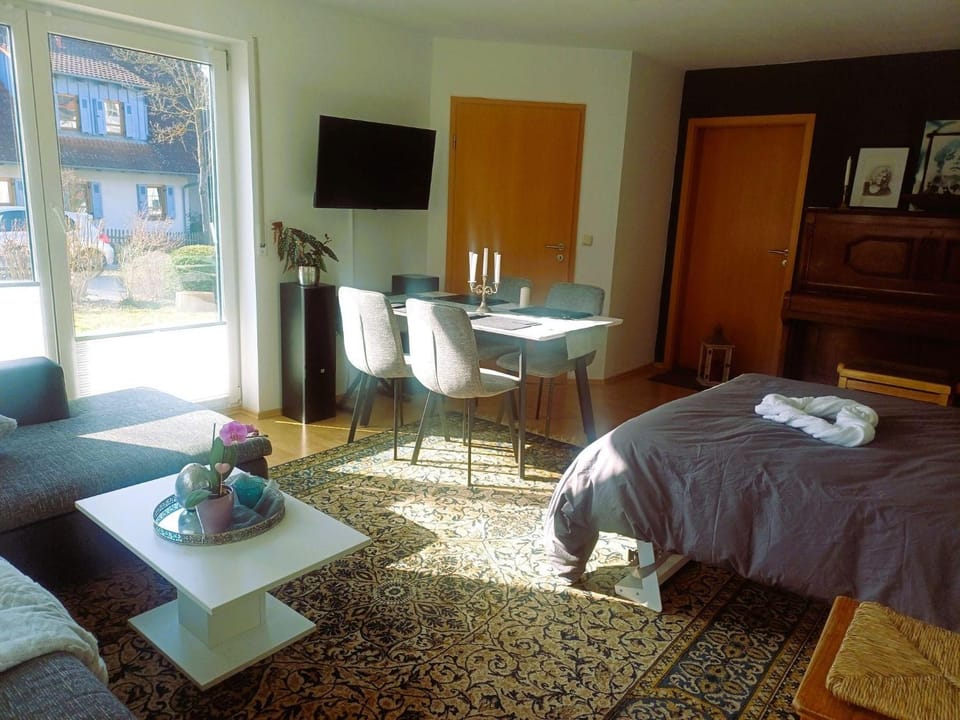 Bed, TV and multimedia, Living room, Dining area