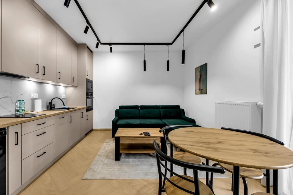 Kitchen or kitchenette, Living room, Seating area, Dining area, oven, stove