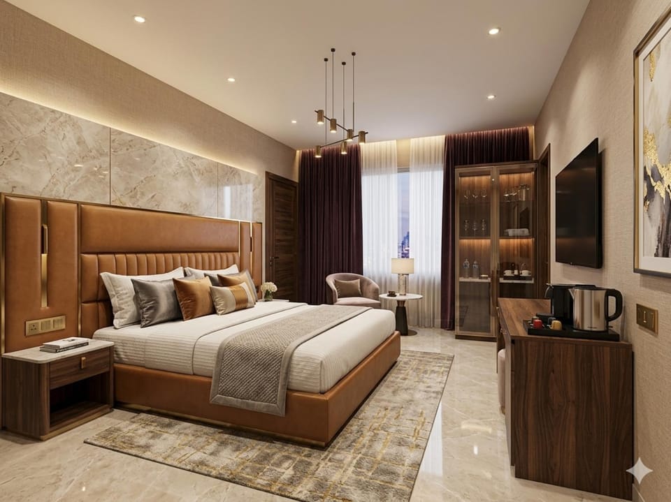 Bed, TV and multimedia, Living room, Photo of the whole room, Seating area, Bedroom, wardrobe