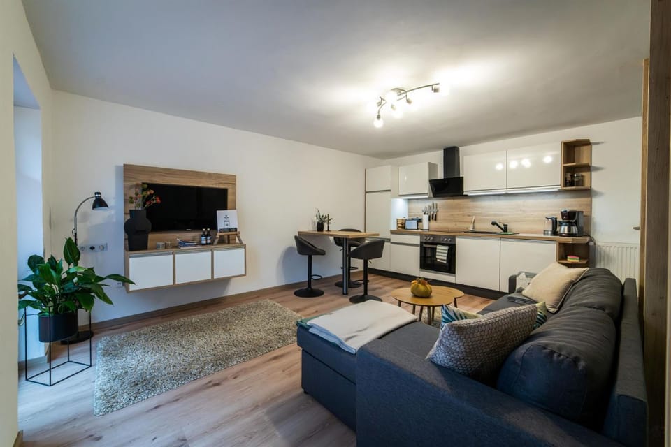 Kitchen or kitchenette, Living room, Dining area, stove