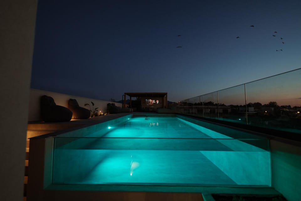Night, Natural landscape, Pool view, Swimming pool, Swimming pool