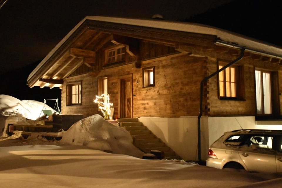 Property building, Night, Winter