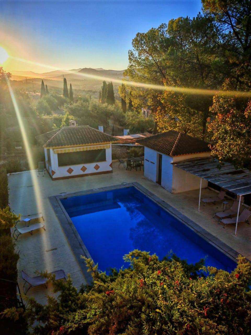 Swimming pool, Sunset
