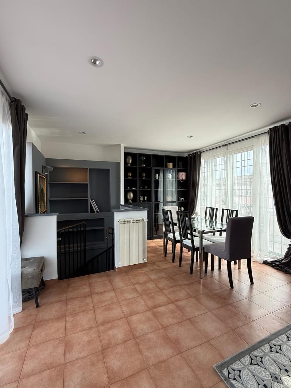 Library, Library, Living room, Dining area
