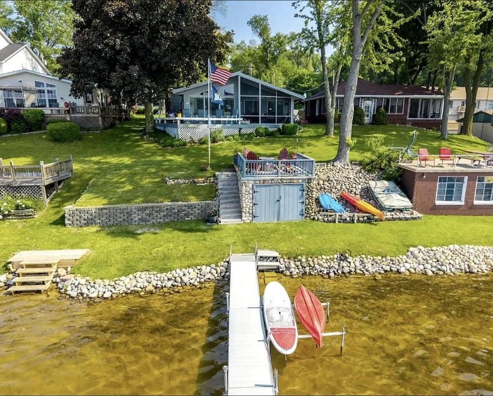 Cozy Lakefront Cabin with Pontoon and Paddleboards Near Fremont, Indiana Cabin in Jamestown Township