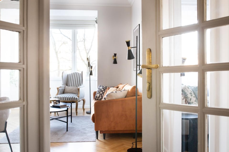 Living room, City view, air conditioner