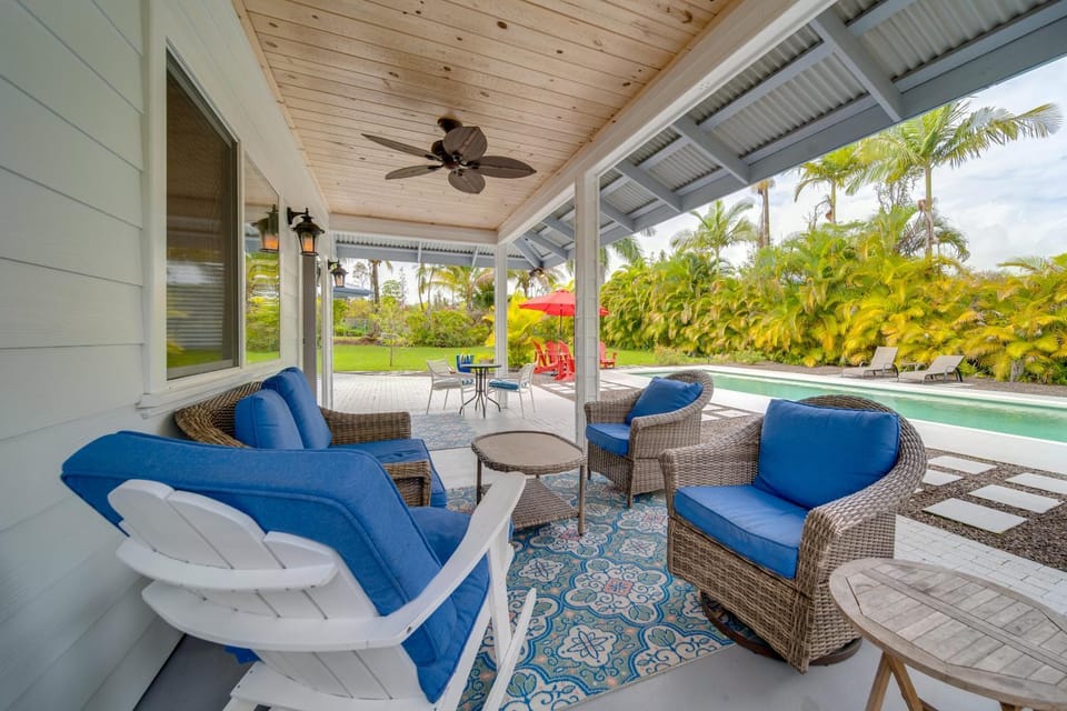 Lush Puna Coast Escape! Spacious Home w/ Pool House in Hawaiian Paradise Park