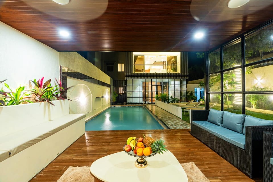 Living room, Seating area, Pool view, Swimming pool