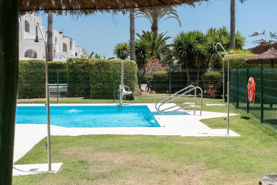 Property building, Living room, Swimming pool