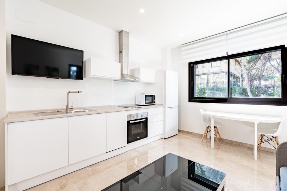 Kitchen or kitchenette, Dining area, stove