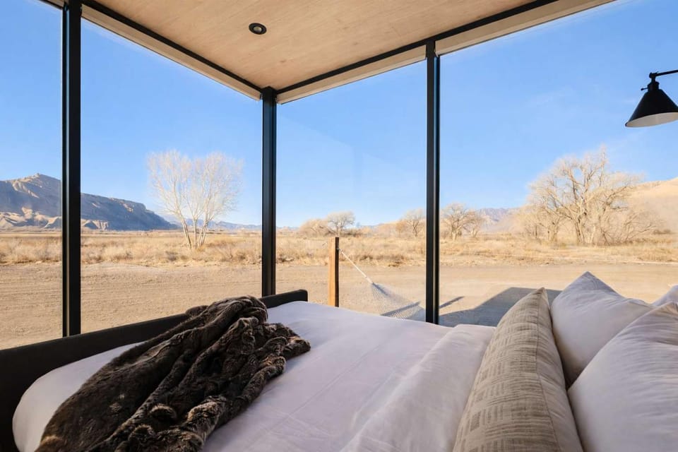 Luxury Glass Tiny House and Sauna House in Capitol Reef