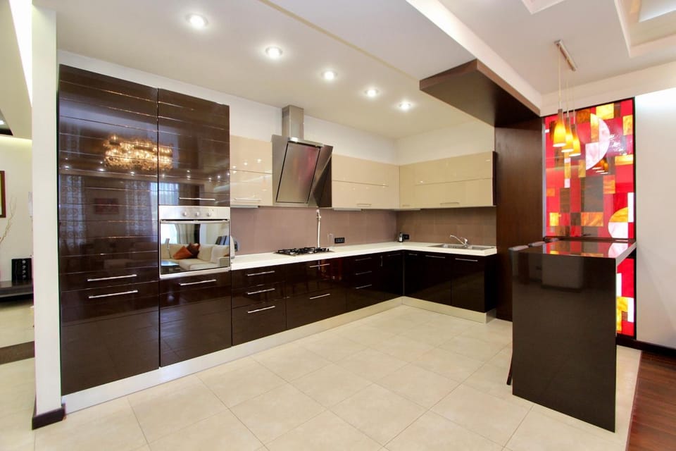 Kitchen or kitchenette, oven, stove