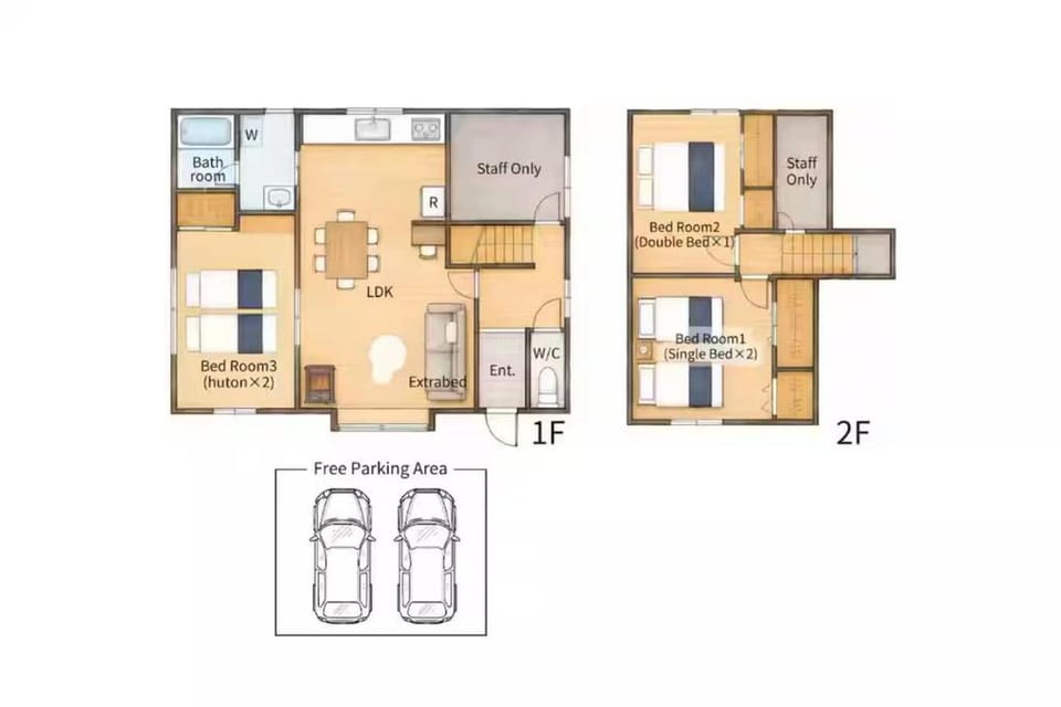 Facade/entrance, Floor plan, Parking