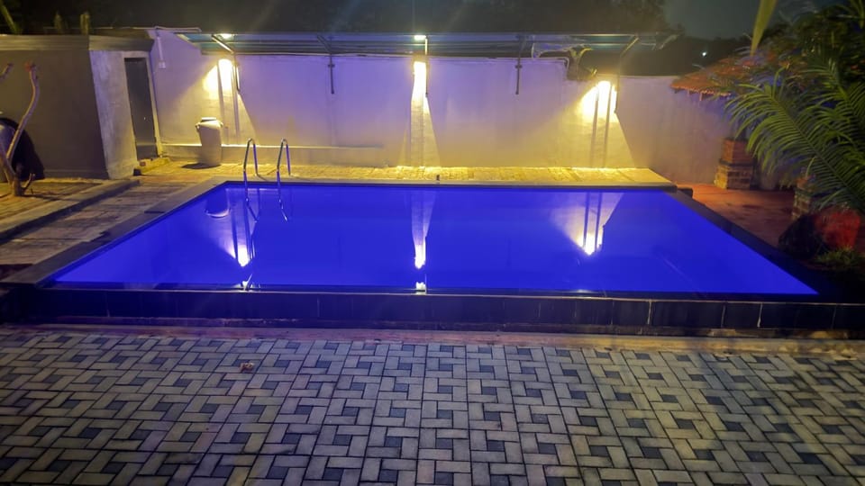 Night, Pool view, Swimming pool