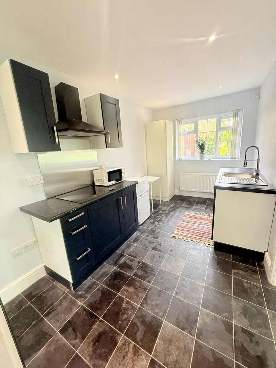 Kitchen or kitchenette, oven, stove
