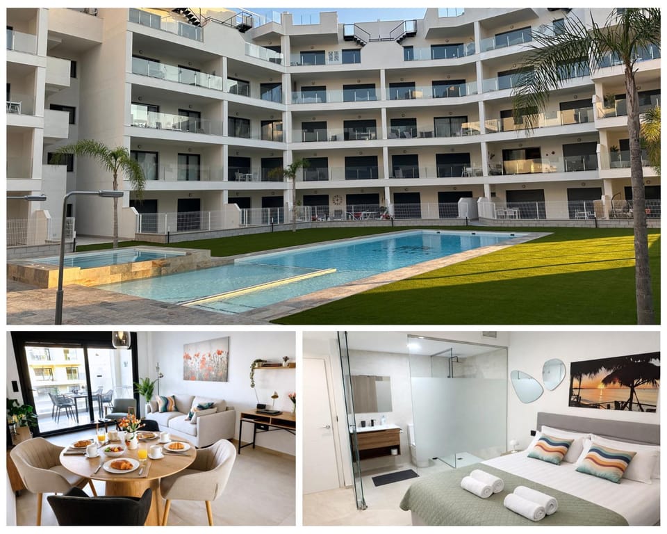 Property building, Pool view, Swimming pool, sunbed