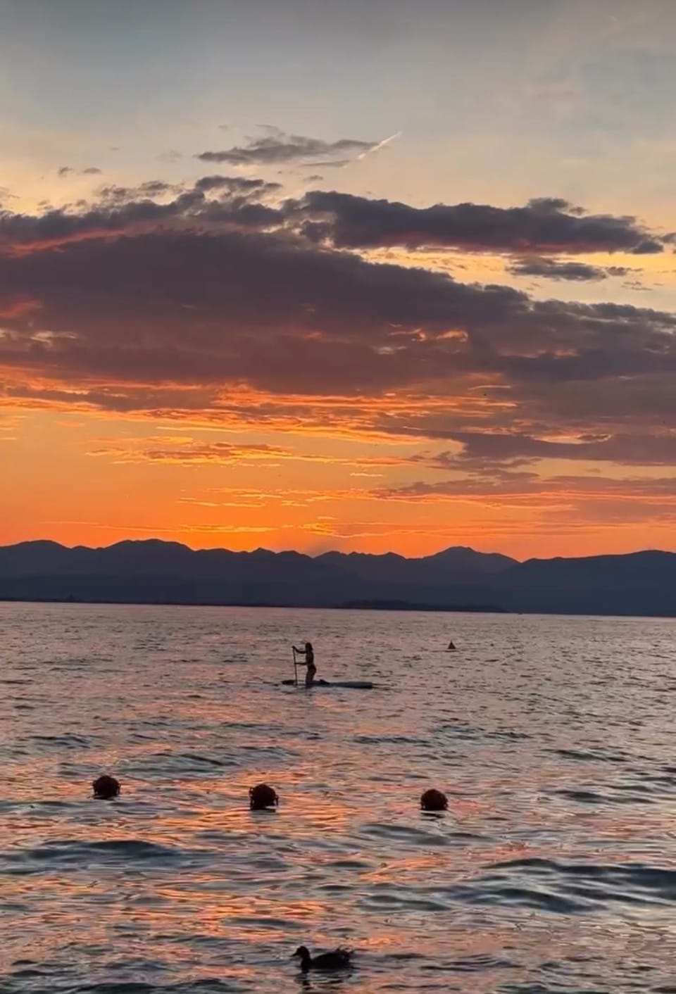 Beach, Lake view, Sunset