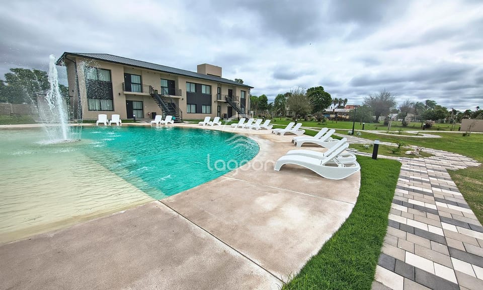 Property building, Day, Natural landscape, Garden, Garden view, Pool view, Swimming pool, sunbed