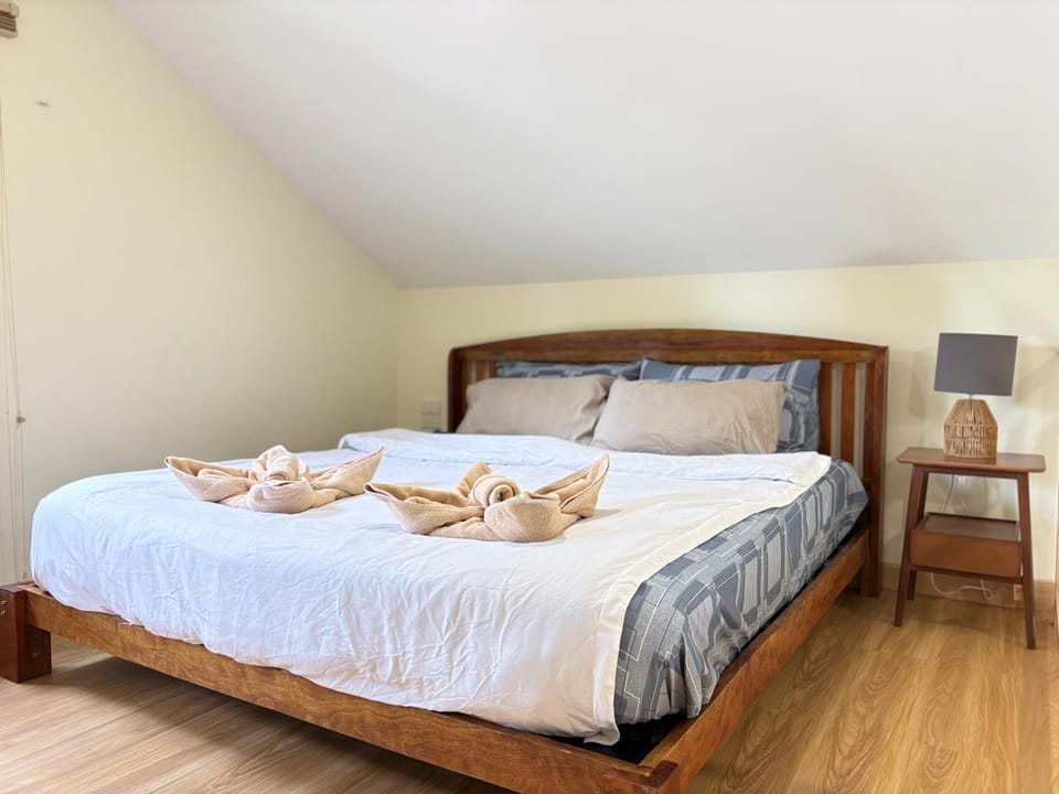 Bed, Photo of the whole room, Bedroom, towels