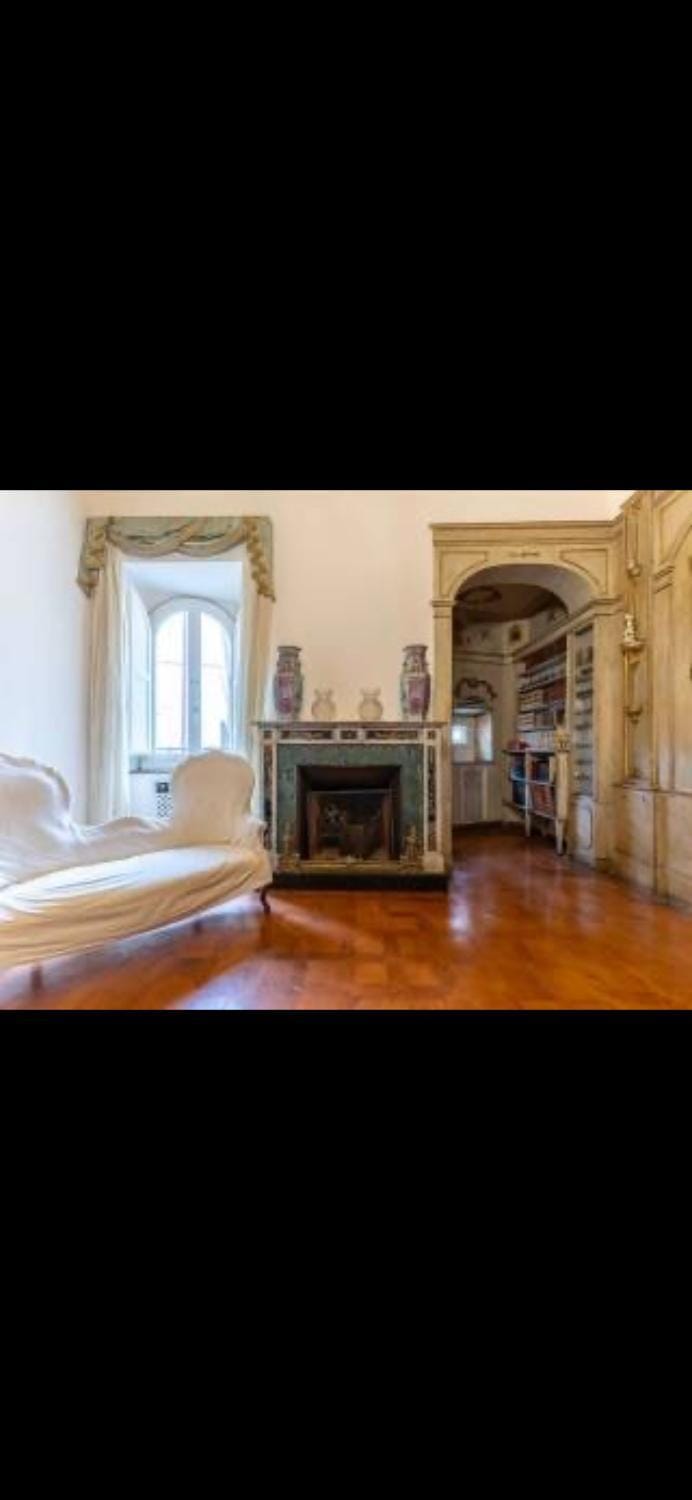 Living room, fireplace